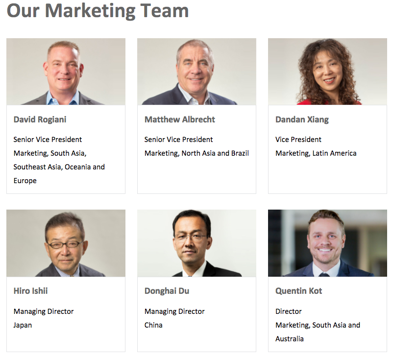 An example of a diverse marketing team.